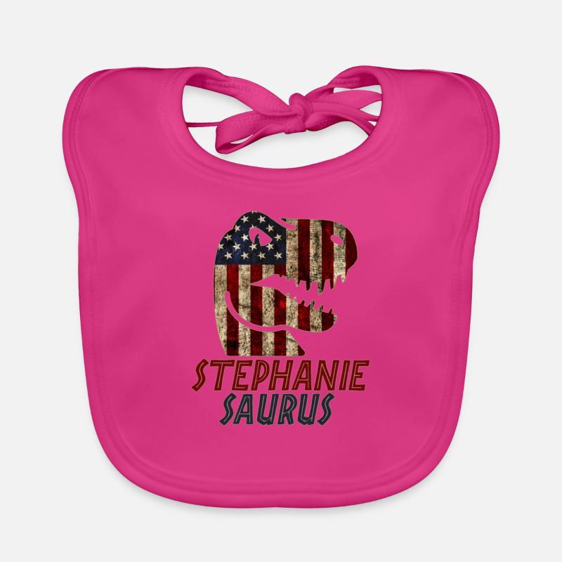 Patriotic Stephanie Dinosaur Stephaniesaurus Baby Bio-Lätzchen