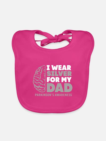 Parkinson's disease - Organic Baby Bibs - fuchsia - Front