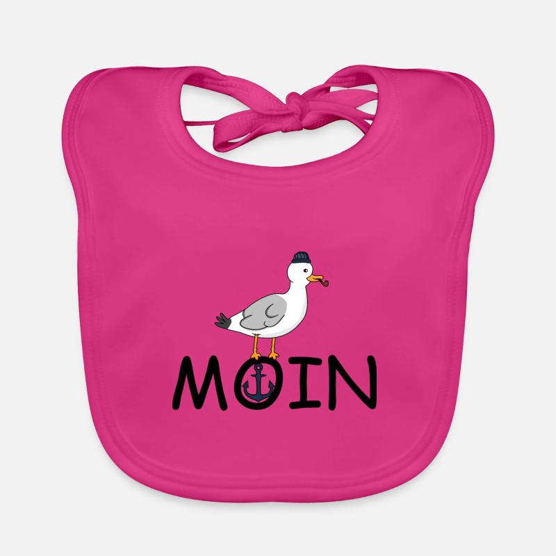 Möwe Moin - Baby Bio-Lätzchen - Fuchsia