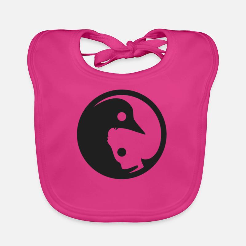 Linux XFCE YIN YANG - Baby Bio-Lätzchen - Fuchsia