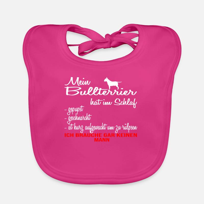 Bullterrier Hund Haustier Vierbeiner Ehemann - Baby Bio-Lätzchen - Fuchsia