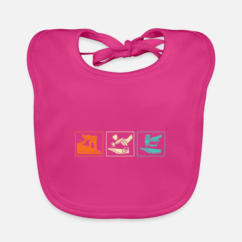 Roofer Craftsman Profession Saying Organic Baby Bibs