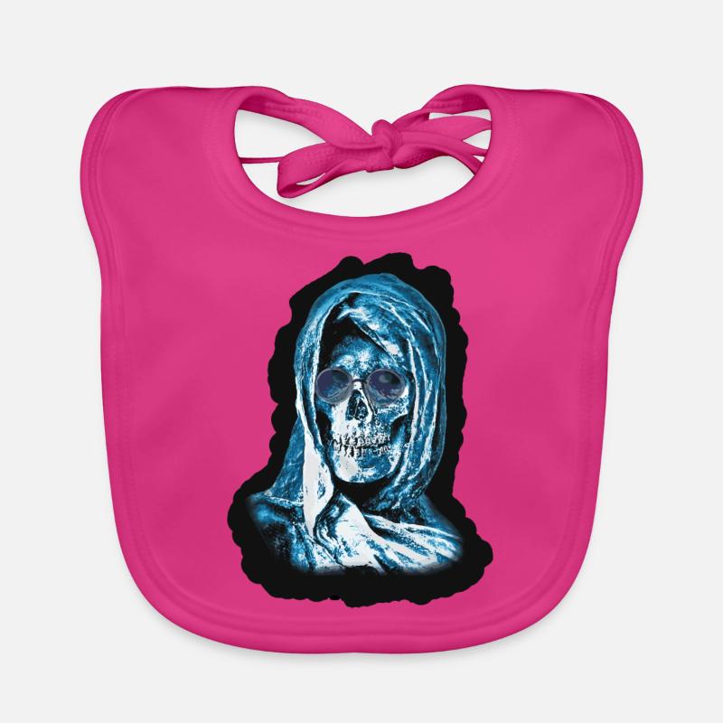 Grim Reaper Head Organic Baby Bibs