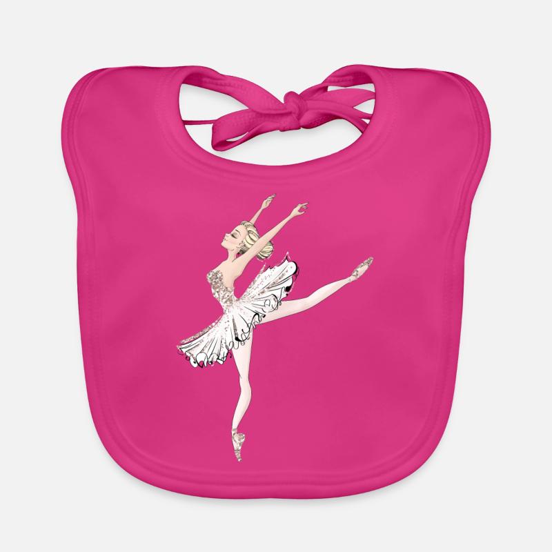 danse - Bavoir bio Bébé - fuchsia