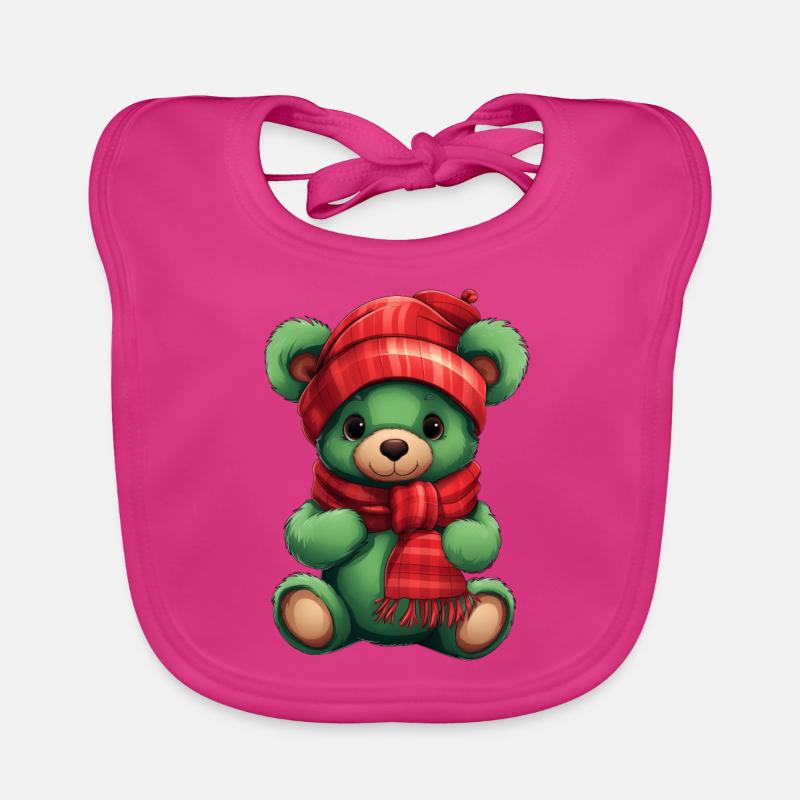 Winter Teddy Bear Organic Baby Bibs