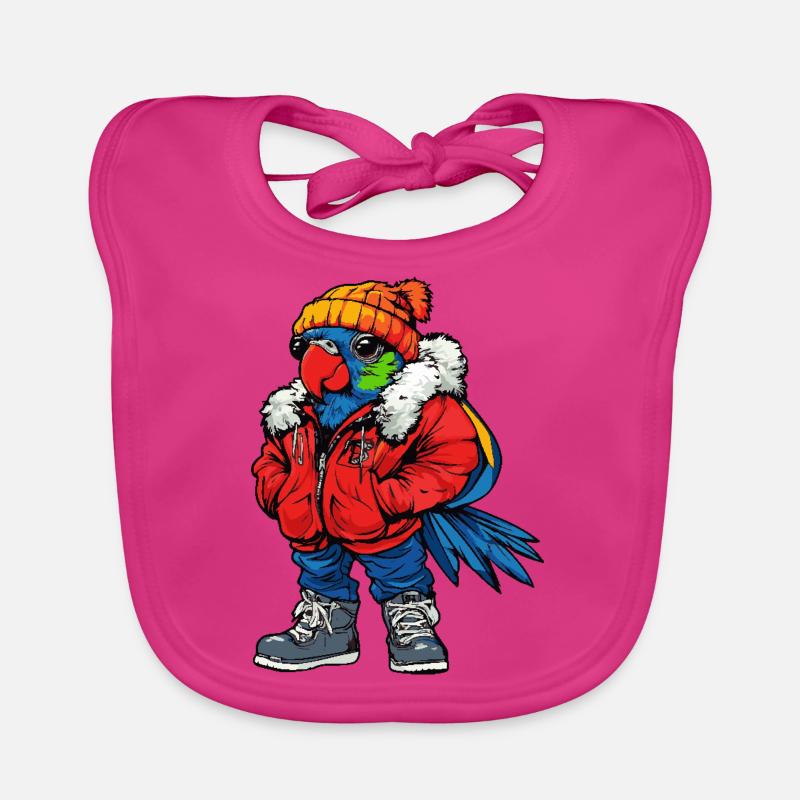 Parrot Funny Winter Organic Baby Bibs