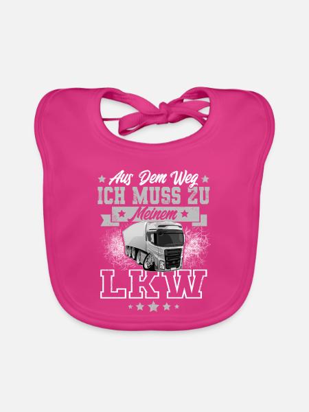 Lkw Fahrer - Baby Bio-Lätzchen - Fuchsia - Vorne