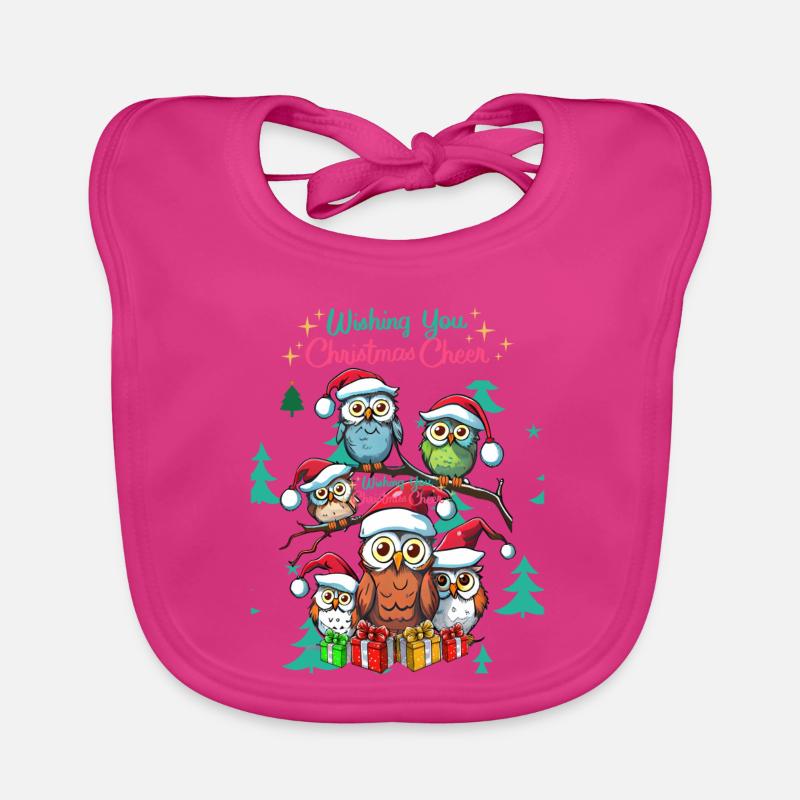 Festliche Eule Weihnachtsstimmung Design Baby Bio-Lätzchen