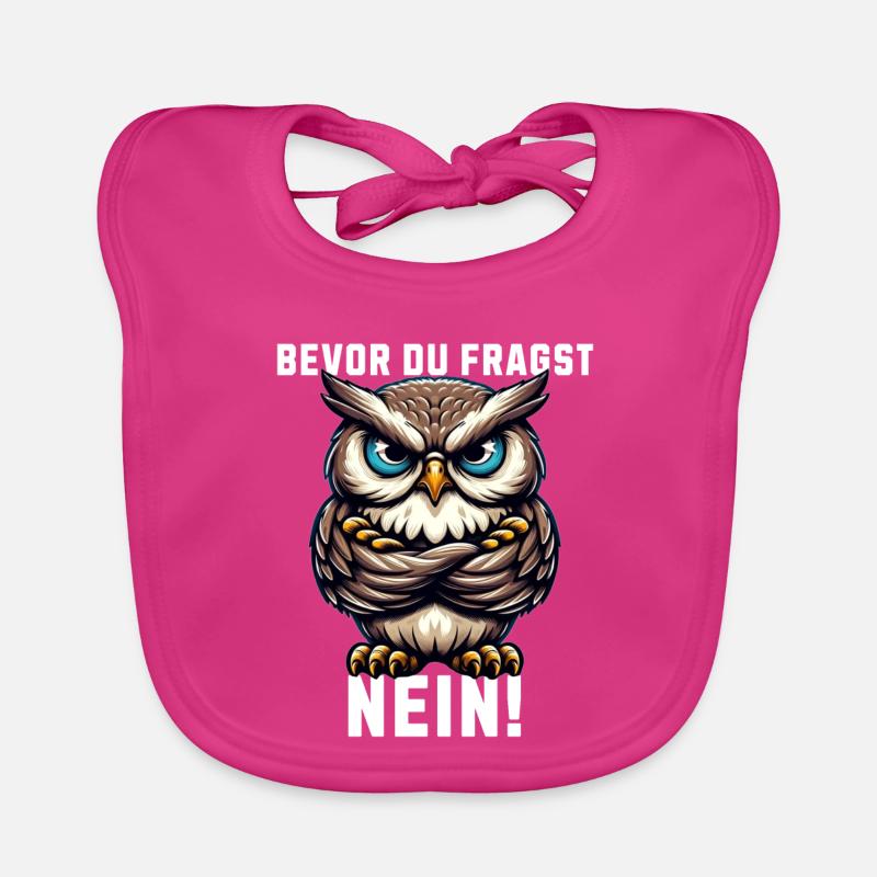 Bevor du fragst Nein mürrische Eule, Grumpy Owl Baby Bio-Lätzchen
