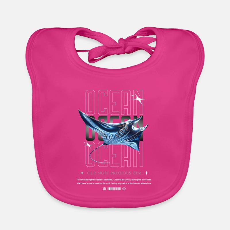 Ocean Manta Kostbarer Schatz - Baby Bio-Lätzchen - Fuchsia