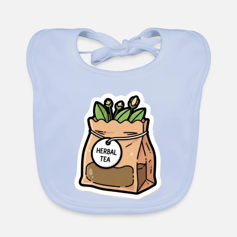 Kräutertee Beutel Pflanzenszene Baby Bio-Lätzchen