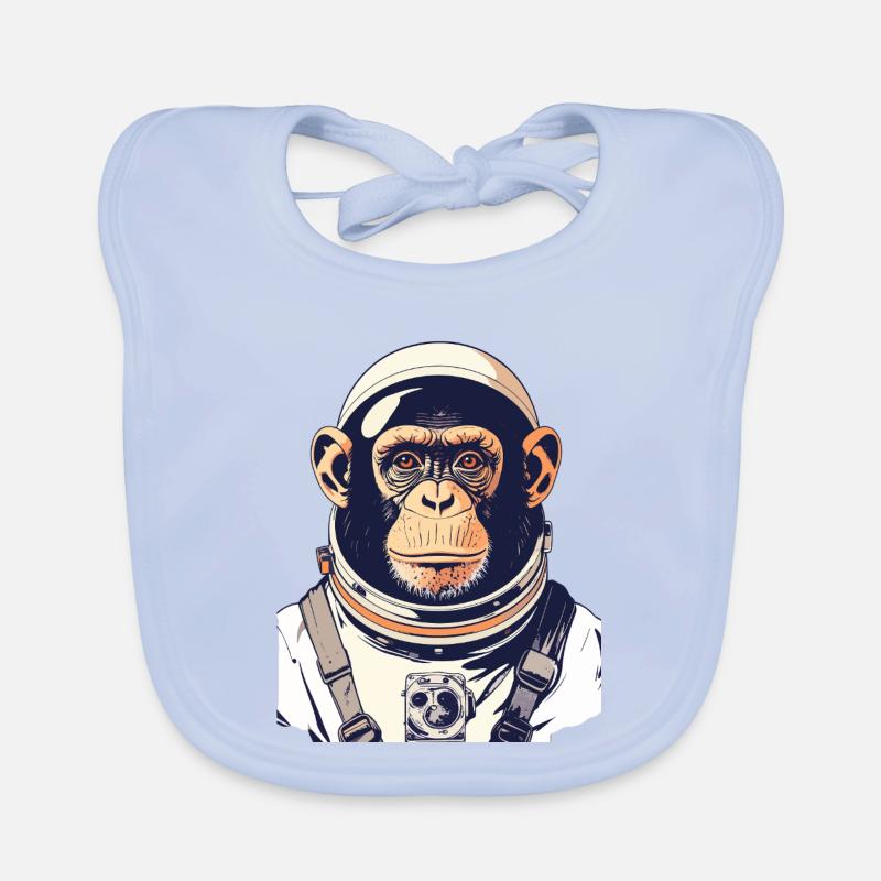 Motif spatial Singe Astronaute Singe Bavoir bio Bébé