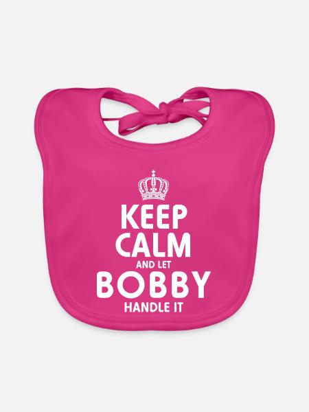 BOBBY: Kümmer dich darum. - Baby Bio-Lätzchen - Fuchsia - Vorne
