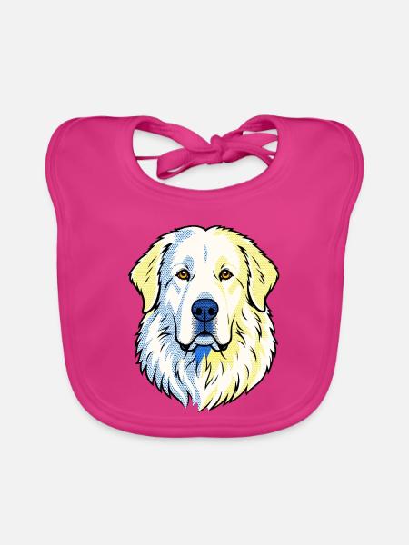 Pyrenäenberghund - Baby Bio-Lätzchen - Fuchsia - Vorne