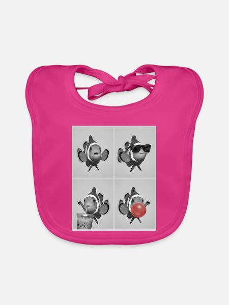 Clownfische Clownfisch - Baby Bio-Lätzchen - Fuchsia - Vorne