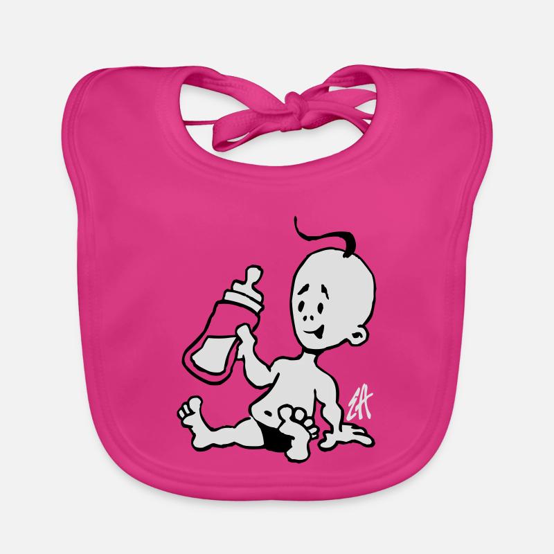 Baby mit einer Milchflasche Baby Bio-Lätzchen