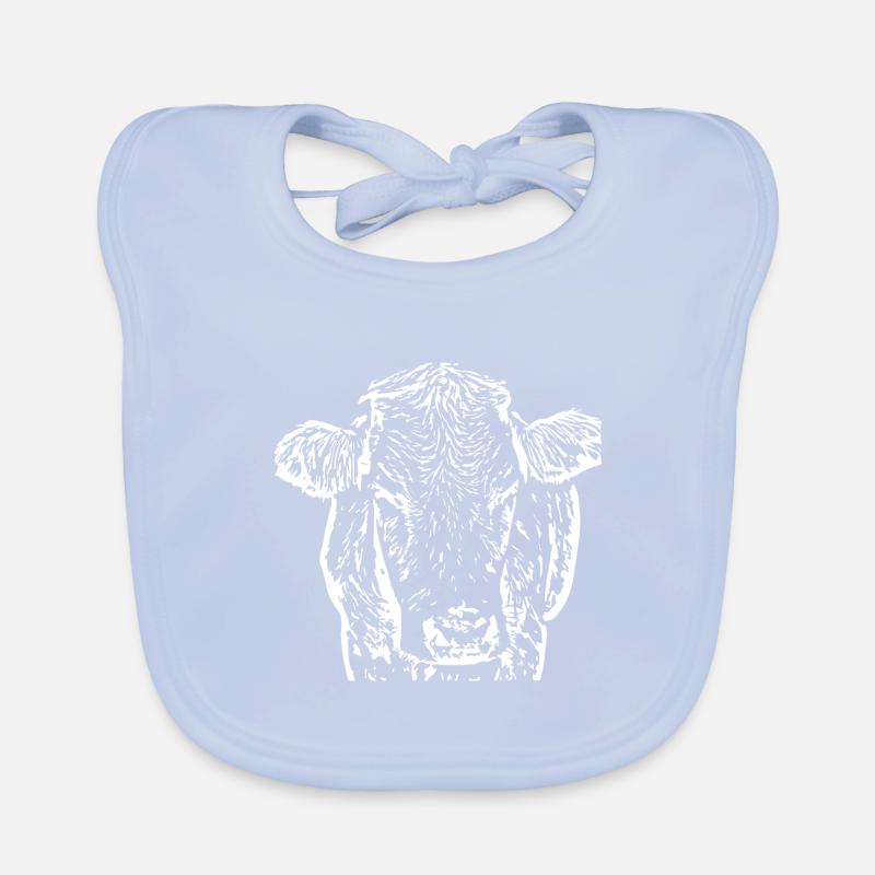 Vache Tête de Vache Blanche Bavoir bio Bébé