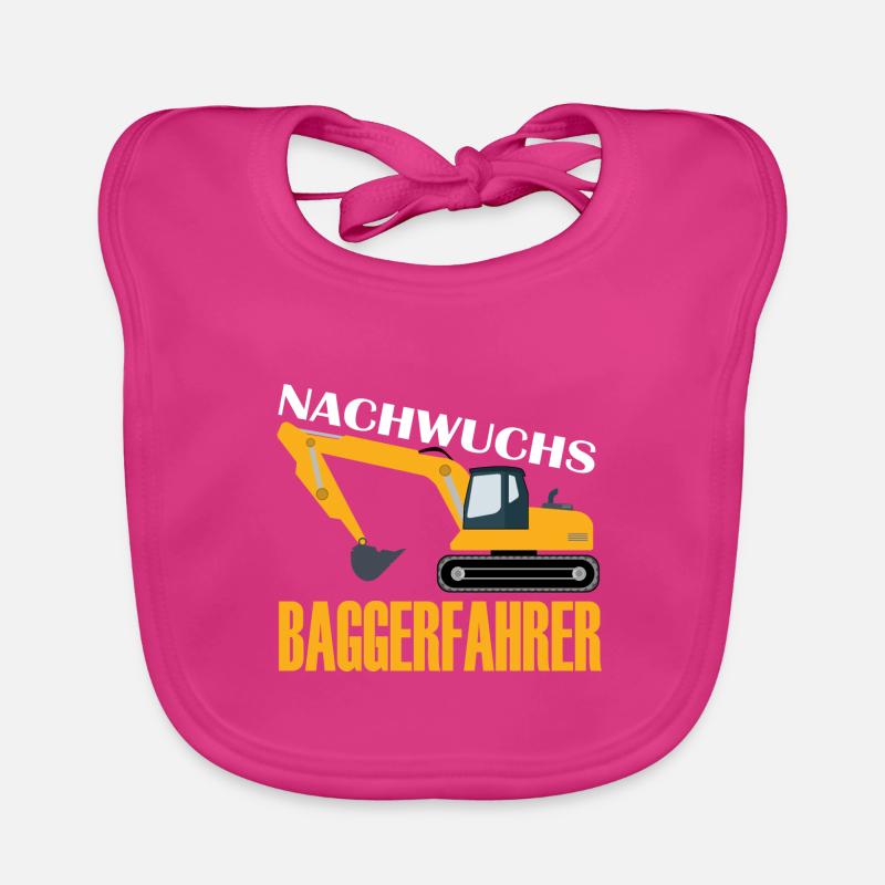 Nachwuchs Baggerfahrer Bagger Kind Baby Geschenk - Baby Bio-Lätzchen - Fuchsia