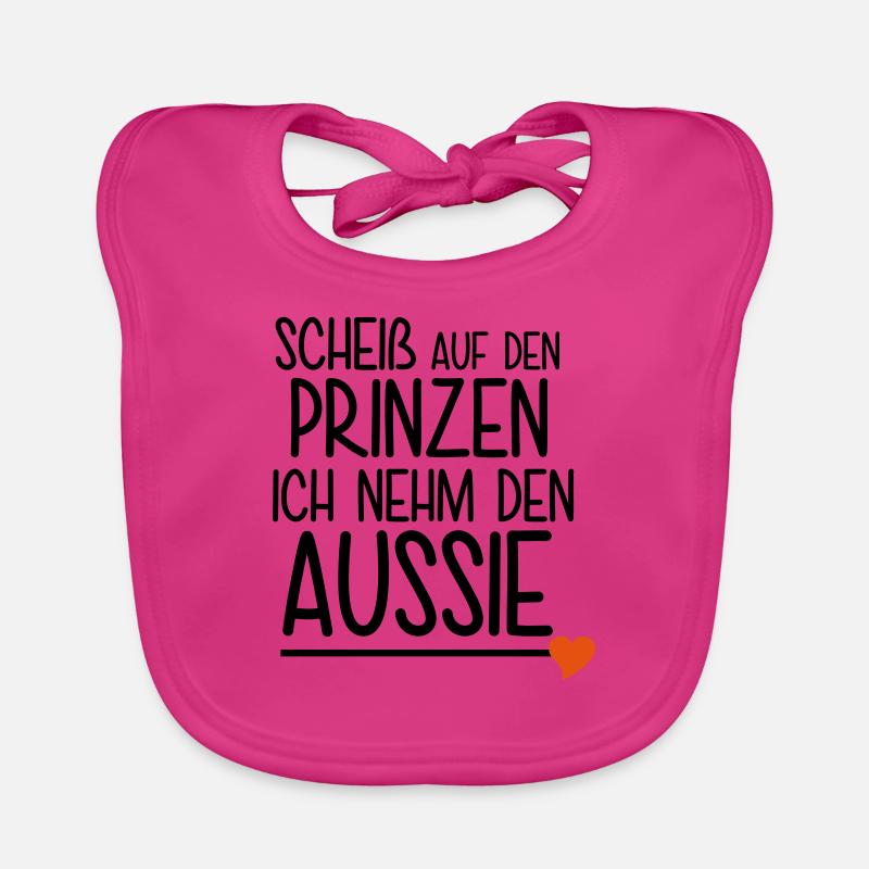 Scheiß auf den Prinzen (Australian Shepherd) Baby Bio-Lätzchen