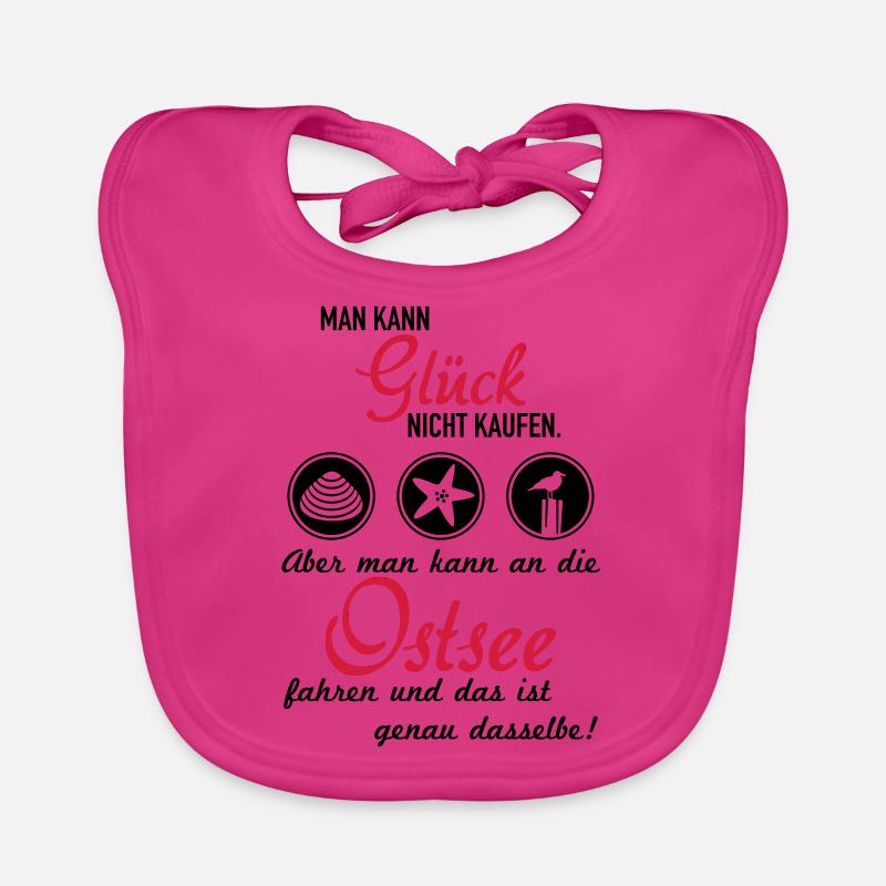Glück Ostsee - Baby Bio-Lätzchen - Fuchsia