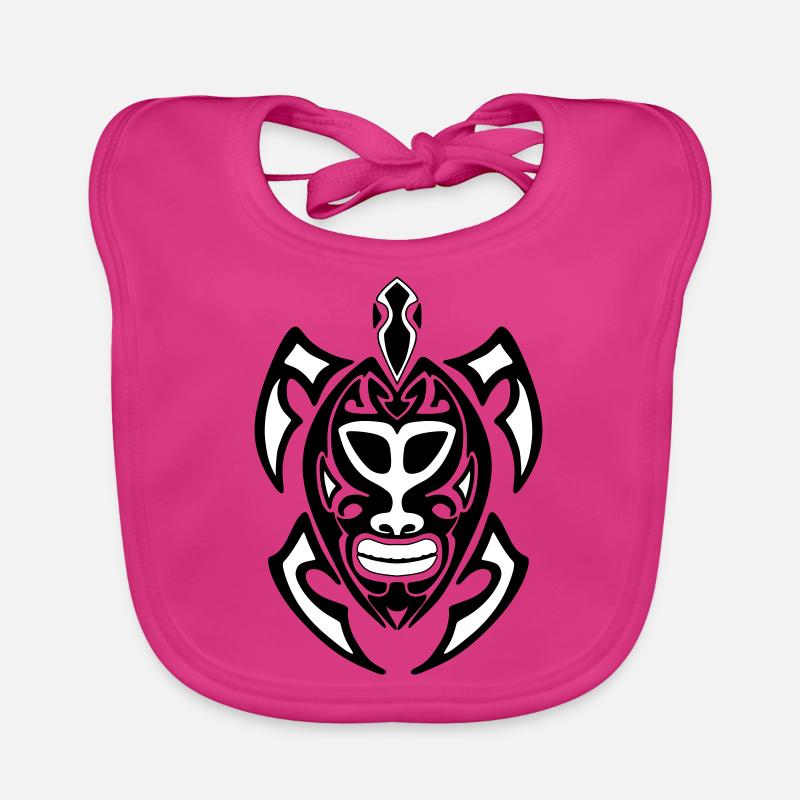 tortue polynésienne - Bavoir bio Bébé - fuchsia