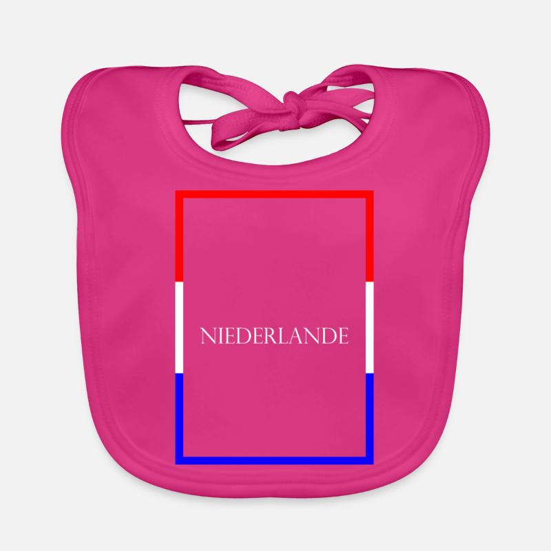 Netherlands - Statement lettering with flag Organic Baby Bibs