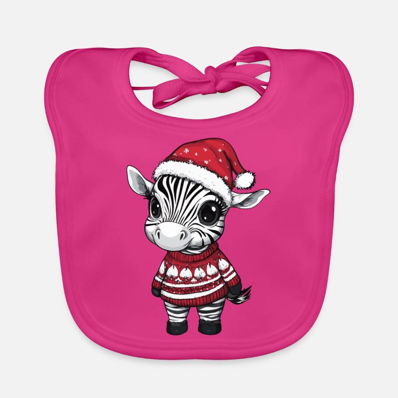 Bande dessinée de Noël zèbre Bavoir bio Bébé