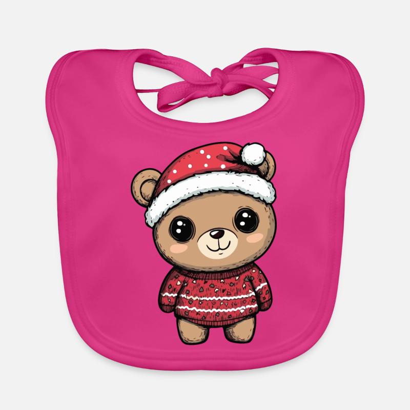 Bande dessinée de Noël ours Bavoir bio Bébé