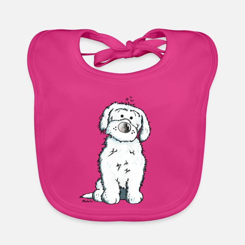 Bichon Maltaise Chien - Bavoir bio Bébé - fuchsia