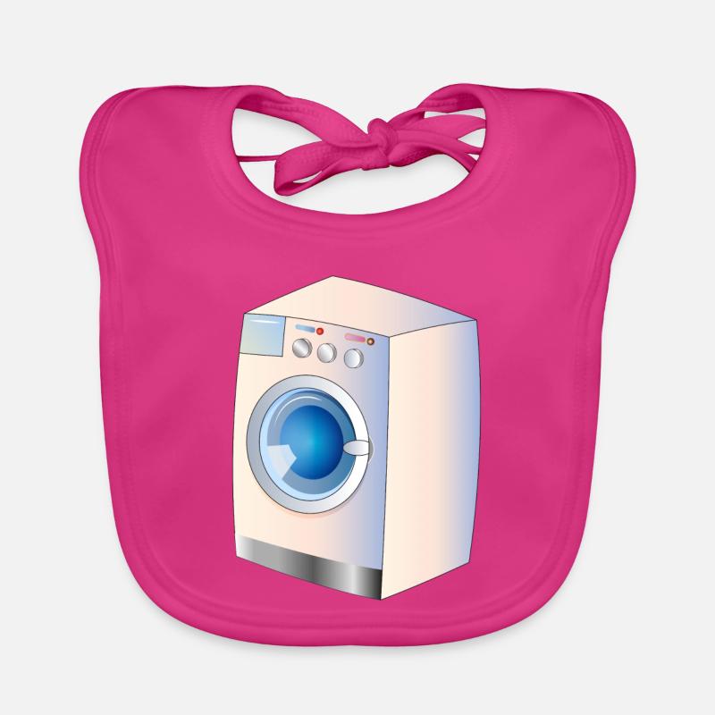 Washing machine in comic style for fresh ideas Organic Baby Bibs