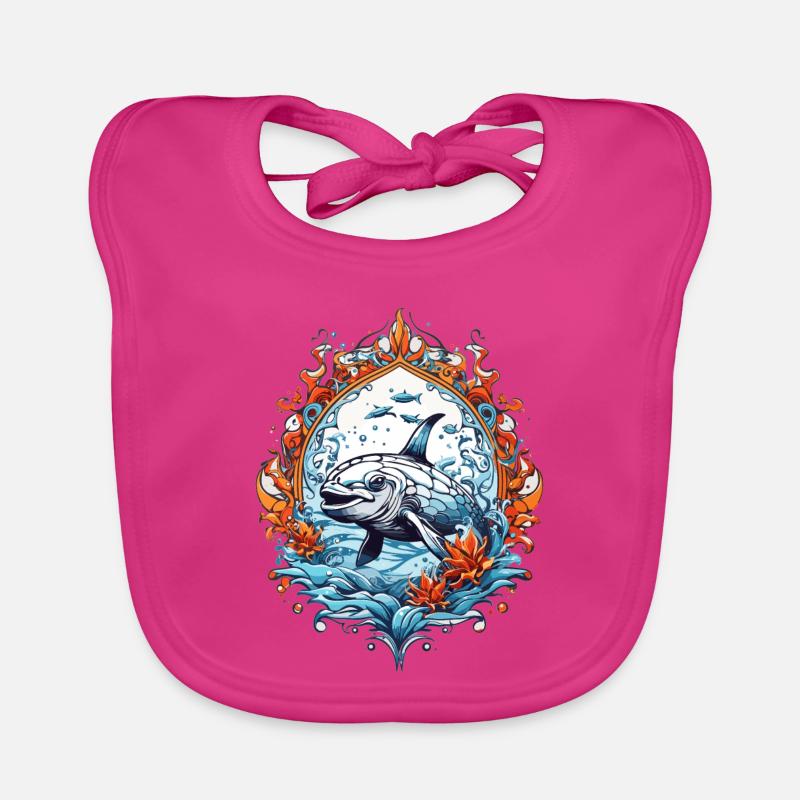 Sea Creatures, Fish Organic Baby Bibs