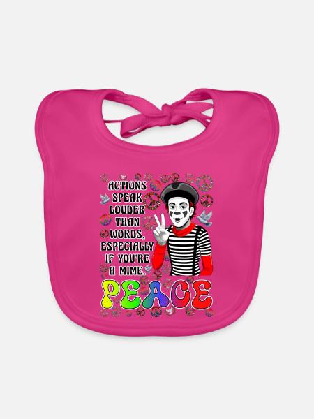 La paix est la chose la plus importante - Bavoir bio Bébé - fuchsia - Devant