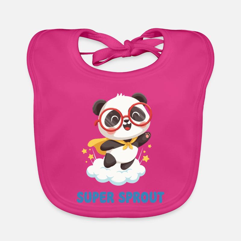 Mignon Super Sprout Panda avec capuchon Bavoir bio Bébé