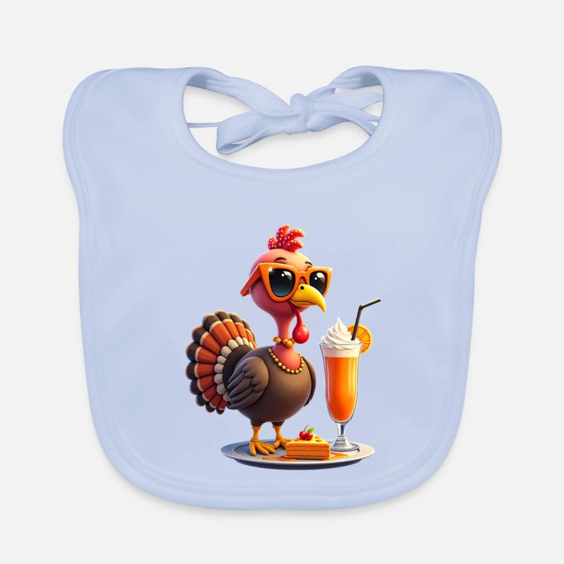 Dinde de Thanksgiving avec lunettes de soleil Bavoir bio Bébé