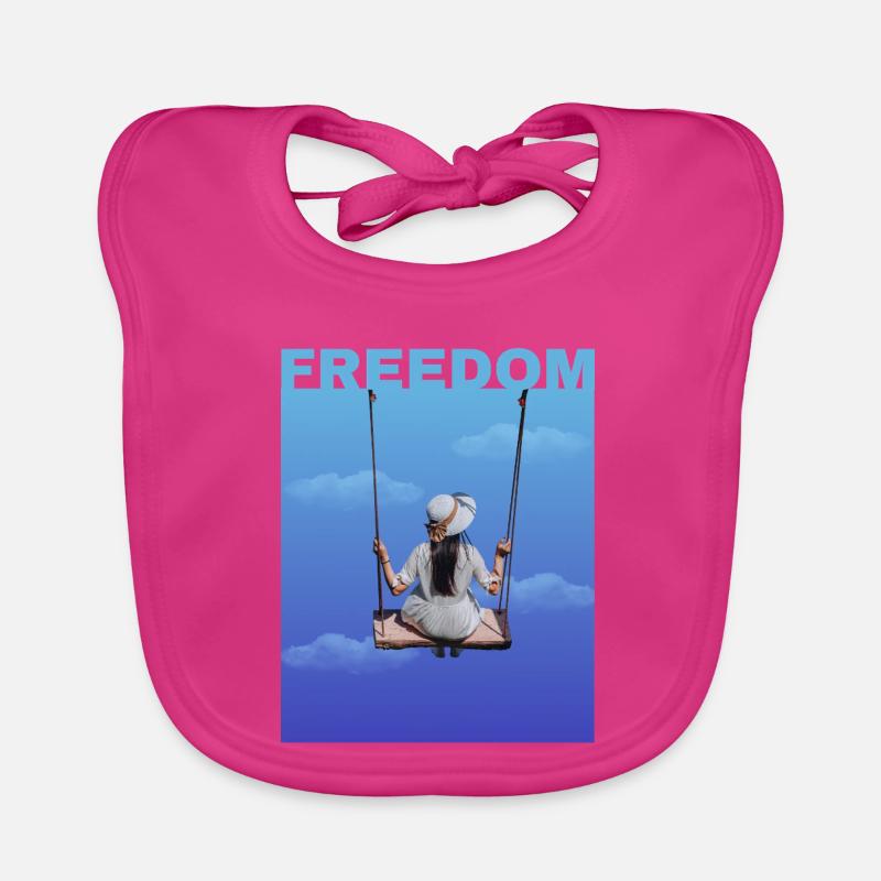 liberté - Bavoir bio Bébé - fuchsia