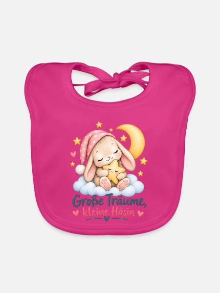Große Träume Kleine Hasin - Baby Bio-Lätzchen - Fuchsia