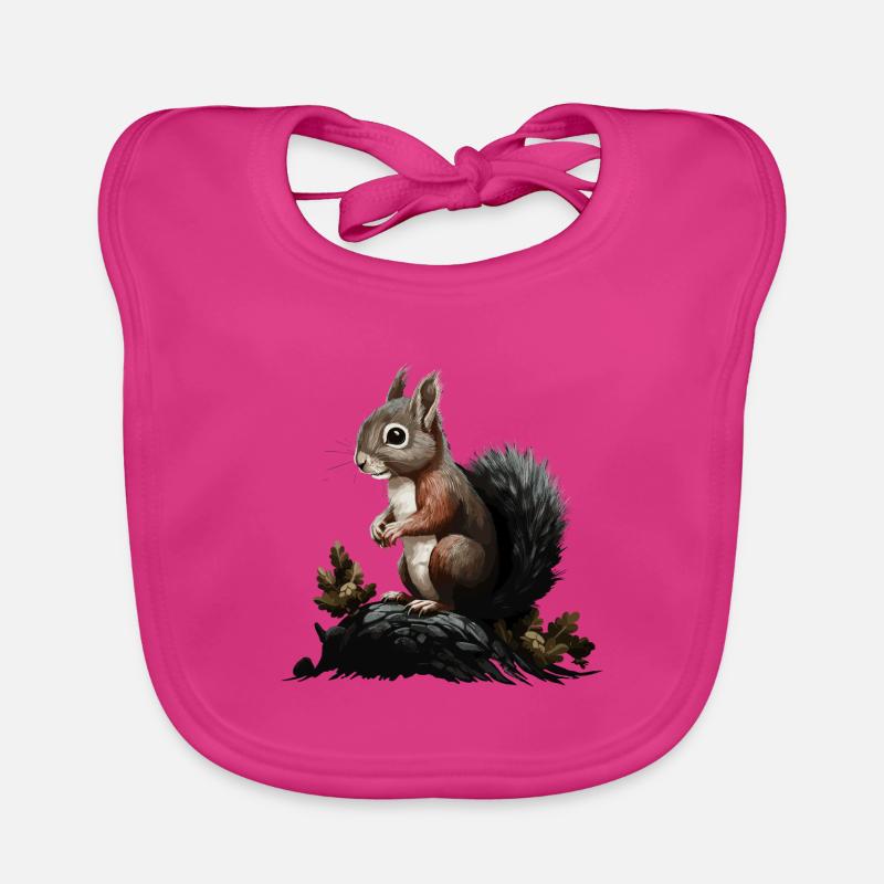 Squirrels Forest Tree Squirrels Squirrels Organic Baby Bibs