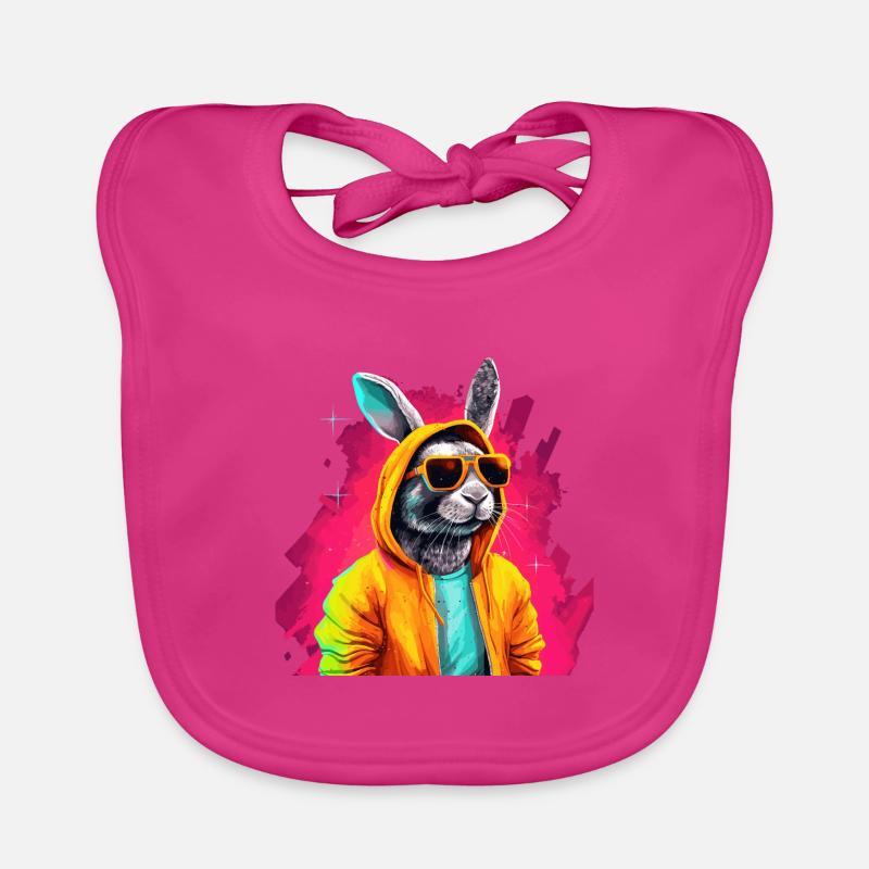 Rabbit Rabbit Sunglasses Colorful Organic Baby Bibs