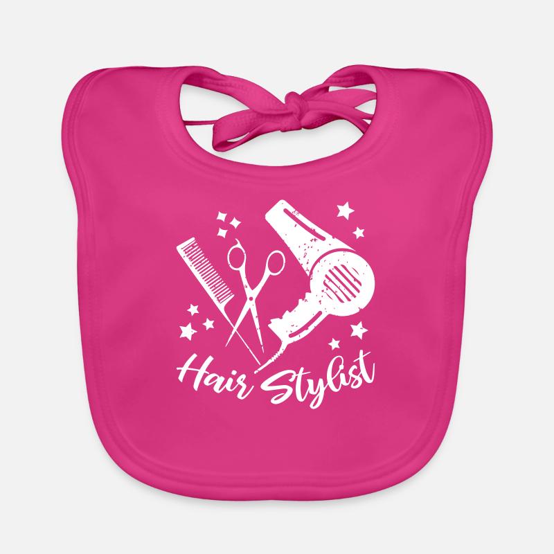 Coiffeur - Bavoir bio Bébé - fuchsia