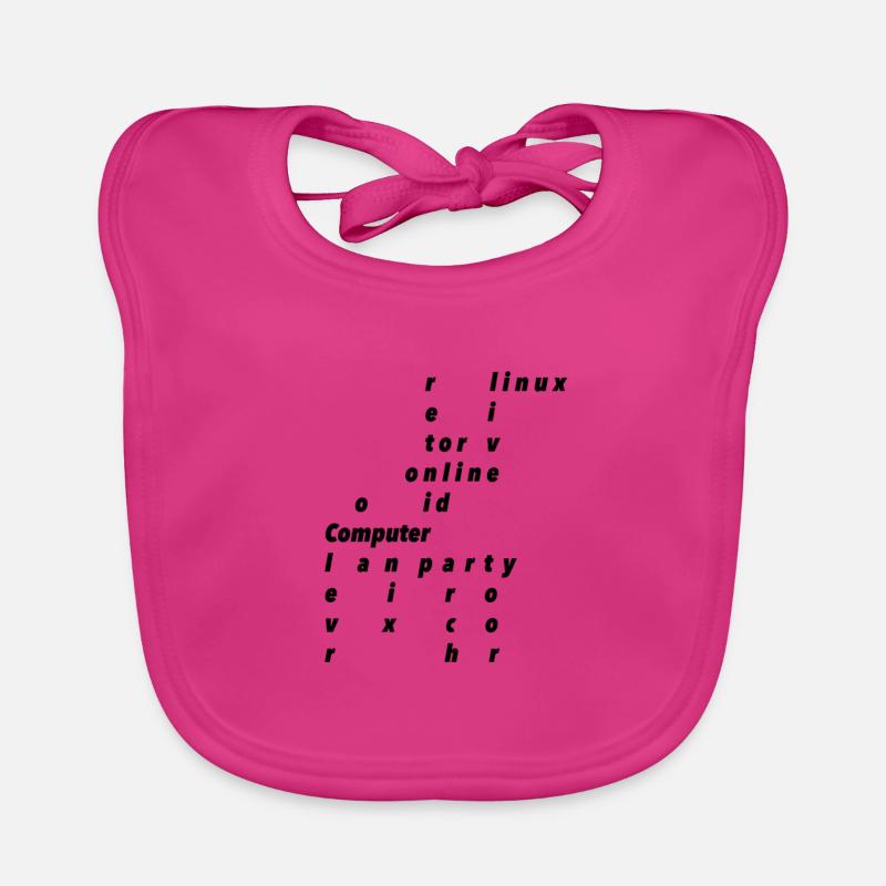 ordinateur - Bavoir bio Bébé - fuchsia