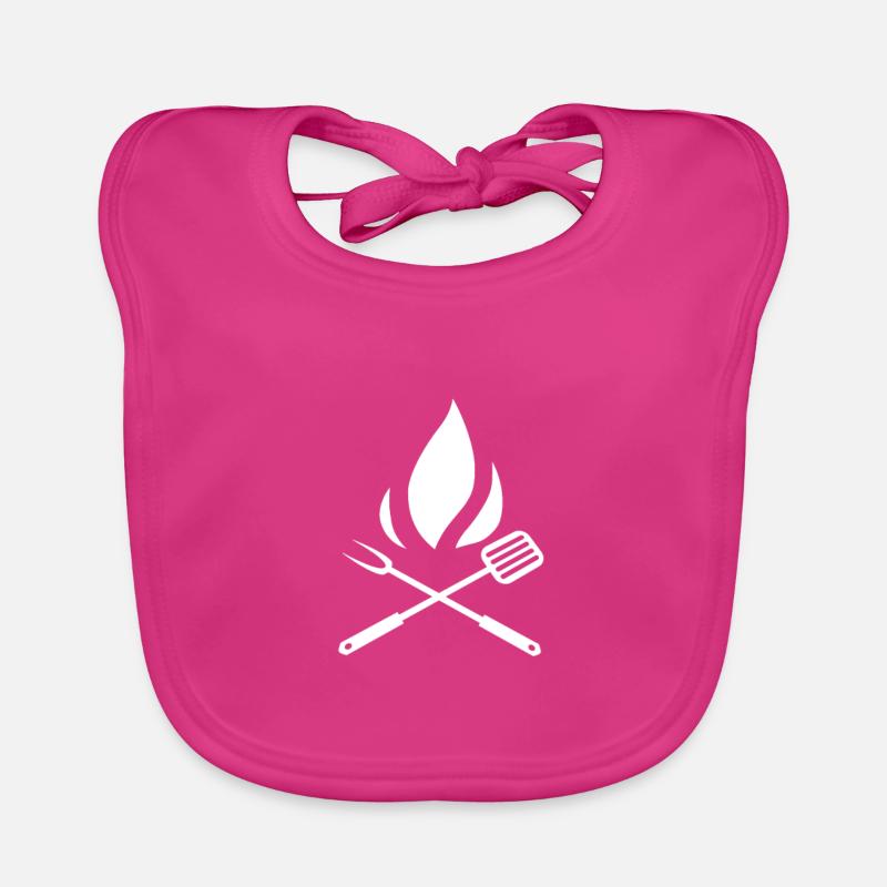 Barbecue - BBQ - BBQ - Grill Master - Bavoir bio Bébé - fuchsia