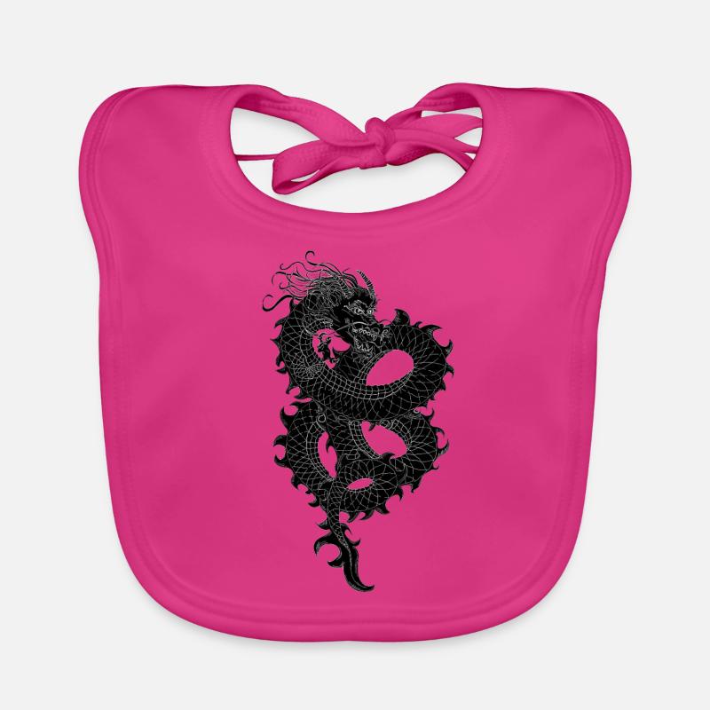 Dragon noir Bavoir bio Bébé