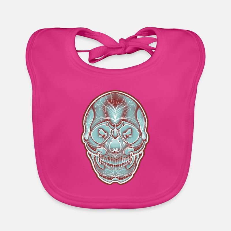 Colored skull by Owan - Bavoir bio Bébé - fuchsia