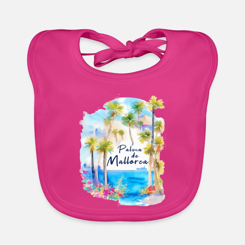 Palma de Majorque - Bavoir bio Bébé - fuchsia