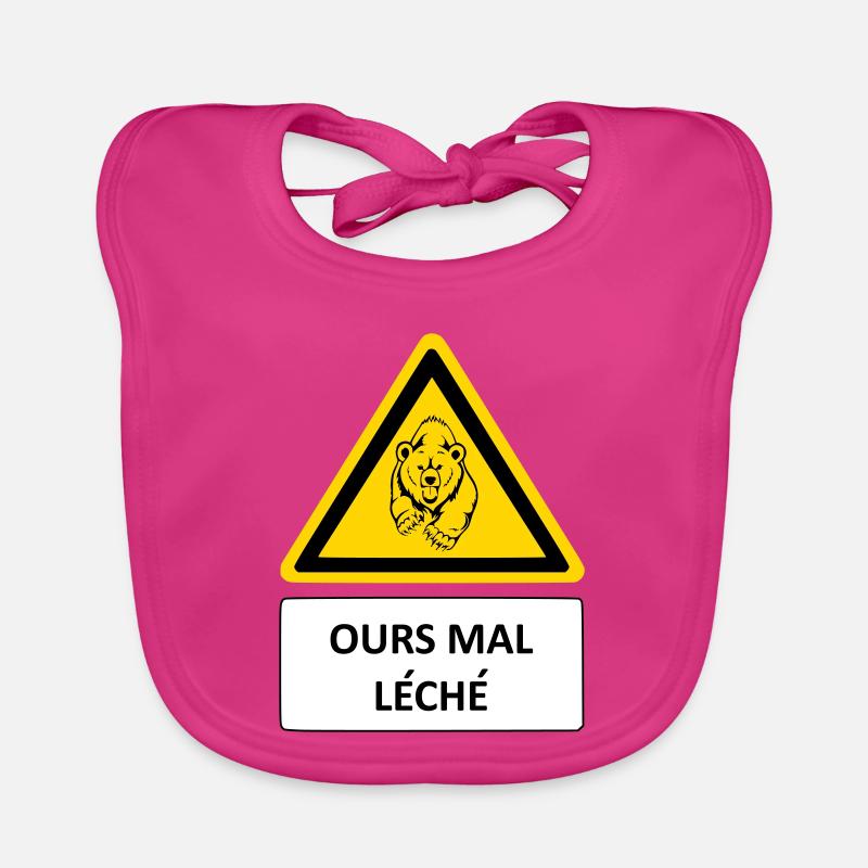 Bear badly licked Organic Baby Bibs