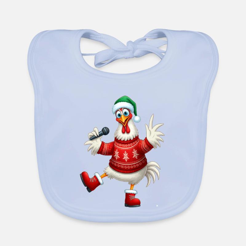 Urlaub Singende Henne Pullover Baby Bio-Lätzchen