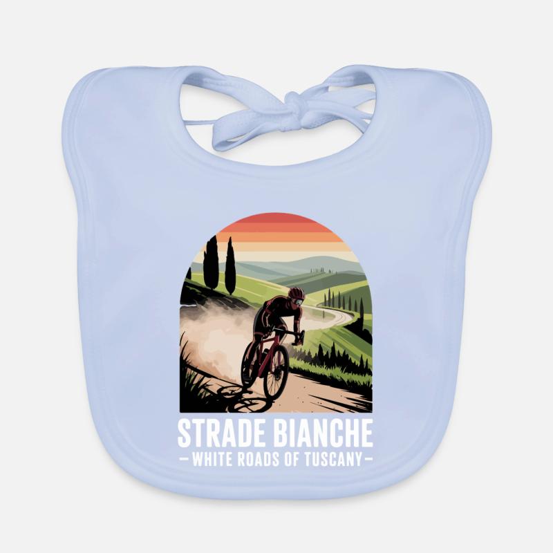 Strade Bianche Art Cyclisme Toscane Bavoir bio Bébé