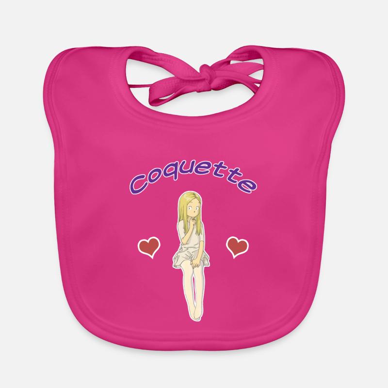 Fillette coquette - Bavoir bio Bébé - fuchsia