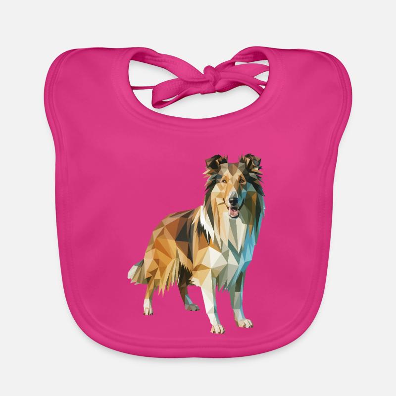 Border Collie - Cool Low Poly  Logo Bavoir bio Bébé