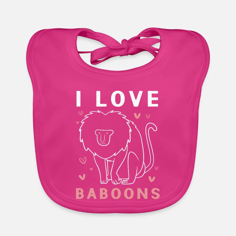 Pavian Primat Affe Affen Baboon Baby Bio-Lätzchen